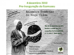 Folder do Ecomuseu Nega Vilma. 2010