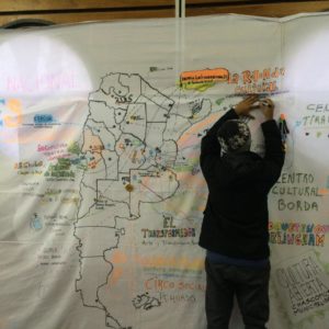 mapa colaborativo das organizações culturais comunitárias da Argentina. (Foto: Alexandre Santini)