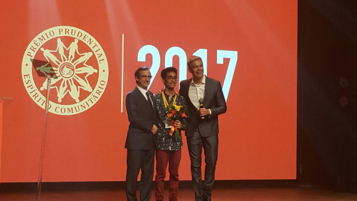 Rafael Rabelo foi um dos premiados do Prêmio Prudential Espírito Comunitário. (Créditos: Débora Vieira / Bandeirantes Já)