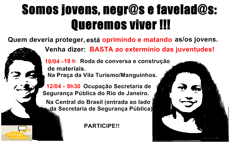 Fórum de Juventudes do RJ realiza manifestação contra extermínio de jovens das favelas