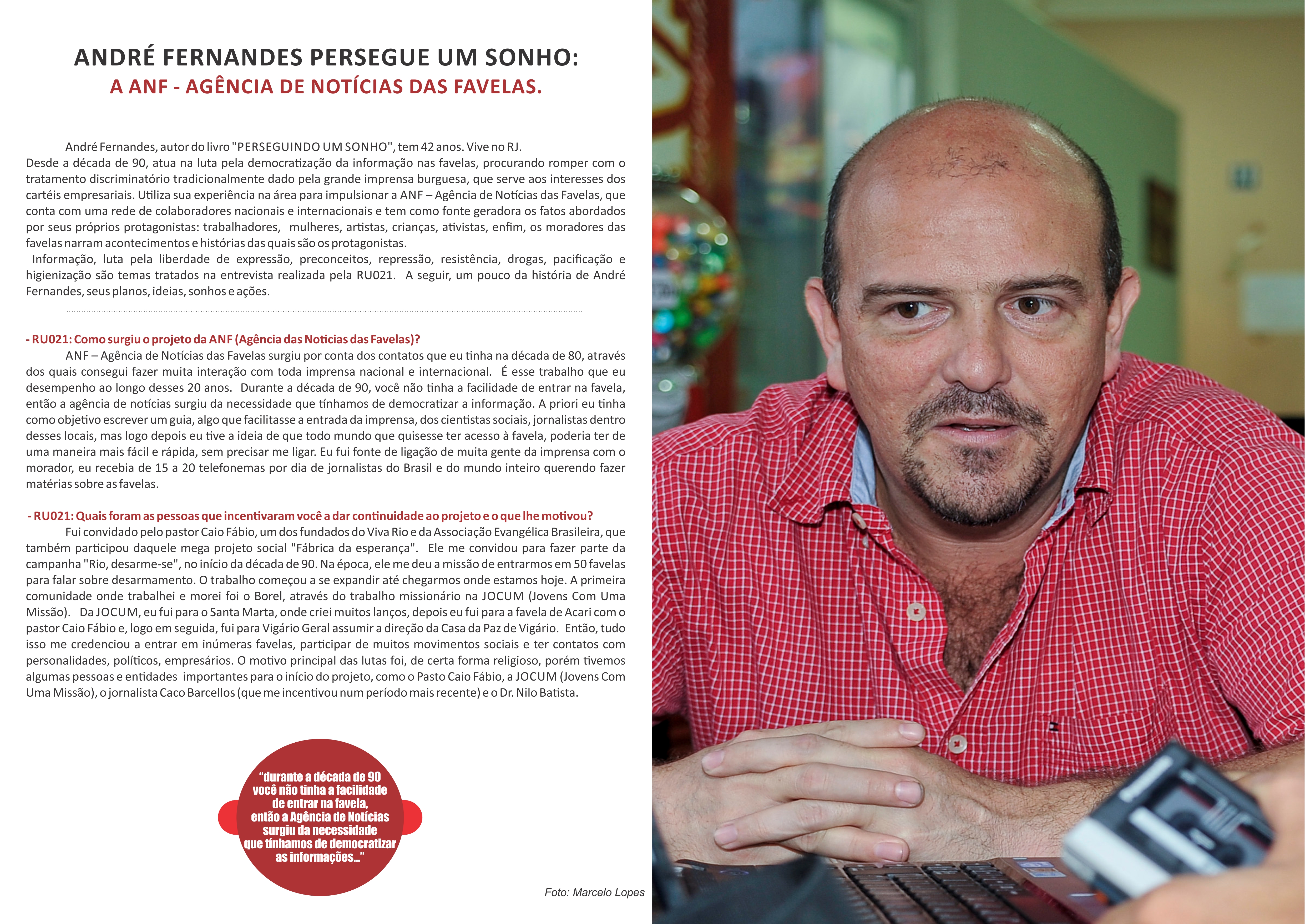 Entrevista de André Fernandes à Revista Relatos Urbanos 021