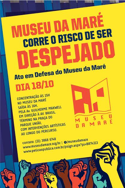 Movimento “Museu da Maré Resiste” promove ato no próximo sábado contra o despejo do museu