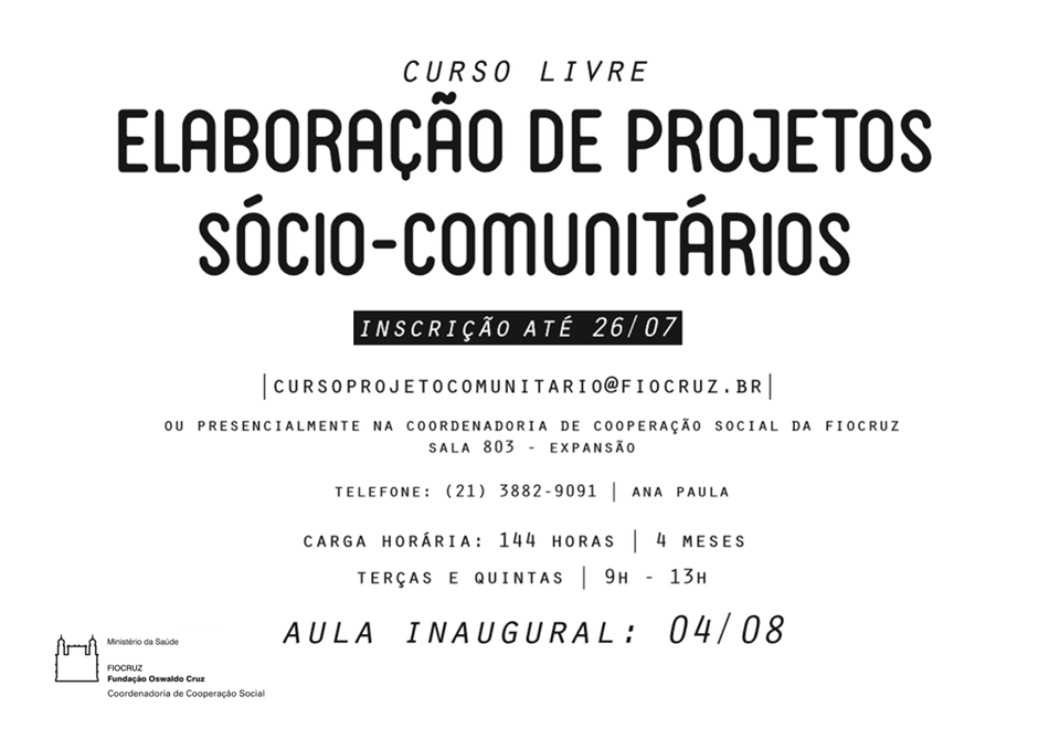 Curso de Elaboração de Projetos Sociocomunitários