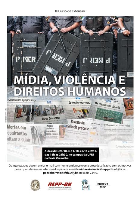 Curso de extensão “Mídia, Violência e Direitos Humanos” inscreve até o dia 23