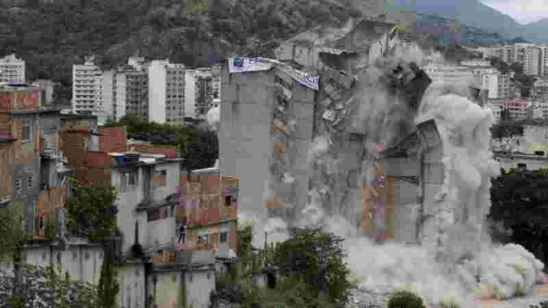 Implosão de prédio na Mangueira