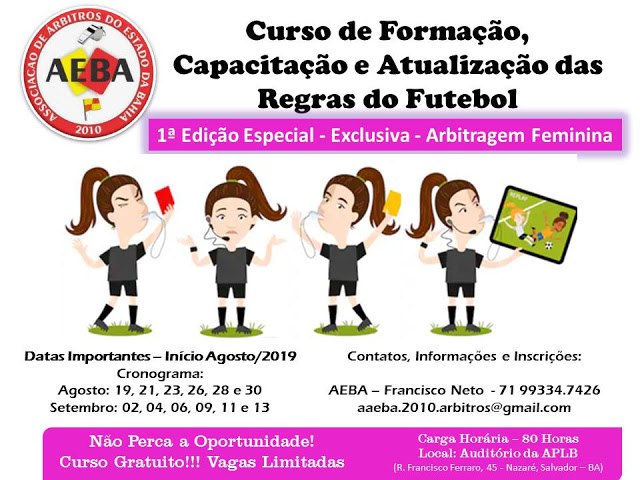 Inscrições abertas para curso de Arbitragem Feminina