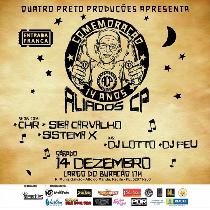 Aliados CP, grupo de hip hop de Recife, comemora 14 de resistência