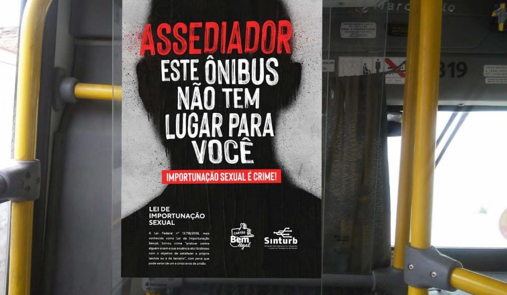 Maceió: campanha contra importunação sexual usa transporte coletivo para alertar a população