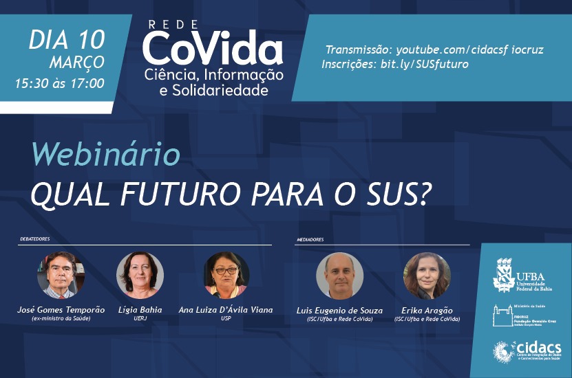 Sistema Único de Saúde é tema de webinário da Rede CoVida