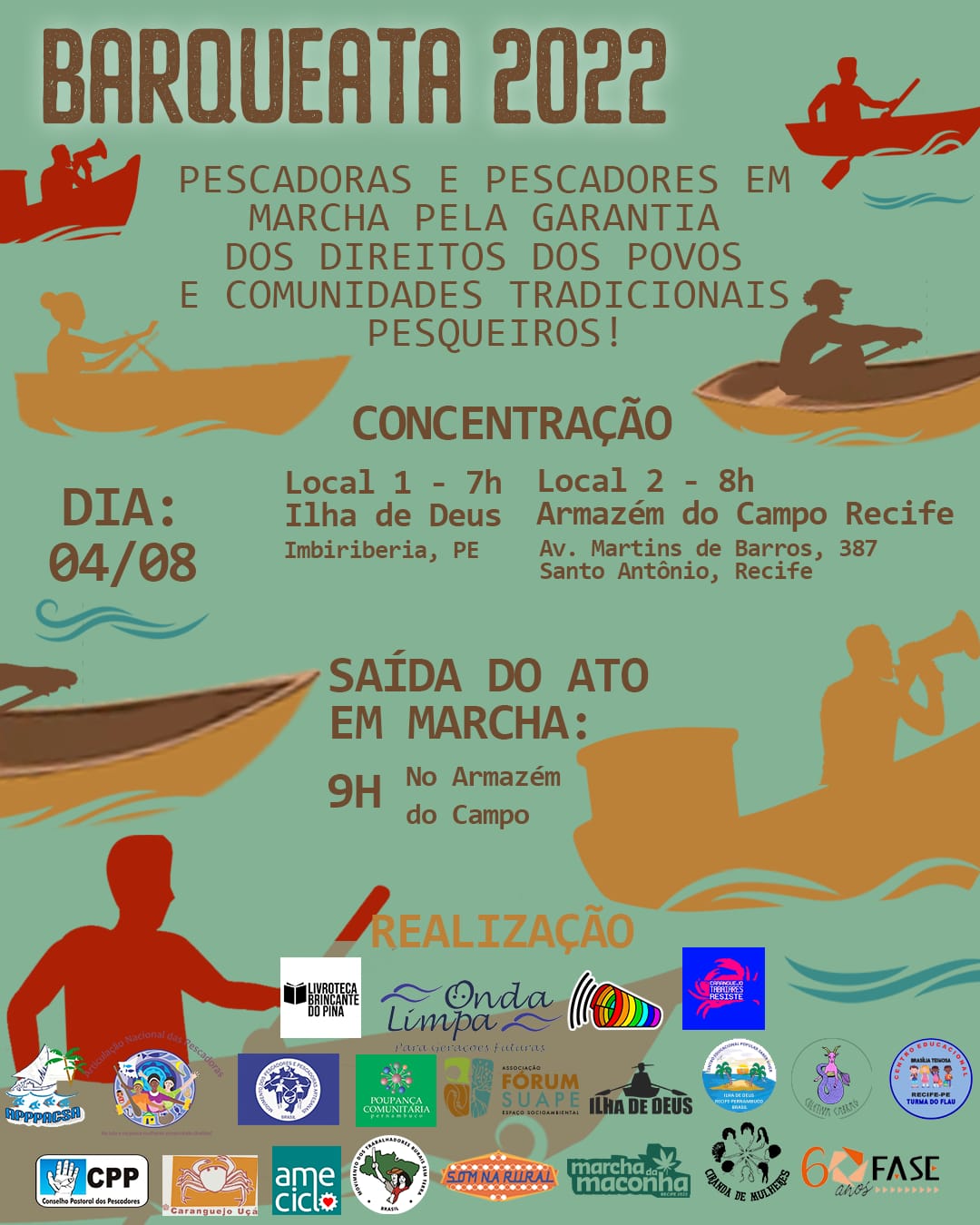 Pernambuco: Barqueata reúne pescadores(as) em defesa das comunidades pesqueiras