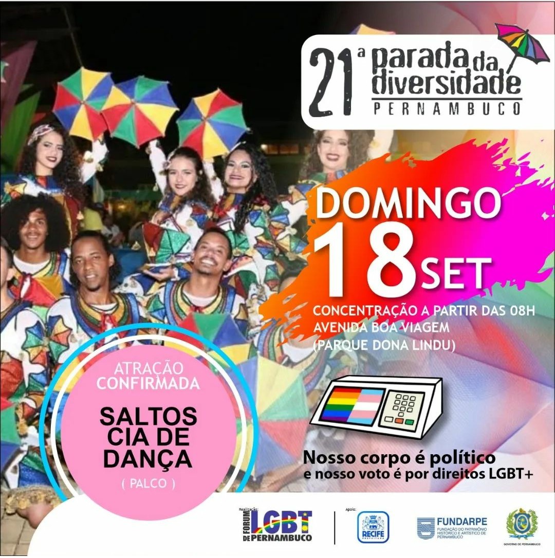 “Nosso corpo é político e nosso voto é por direitos LGBT” é o tema da Parada da Diversidade de Pernambuco
