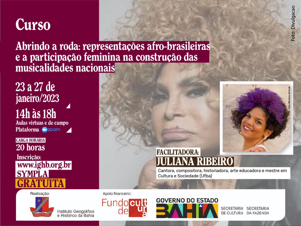 Curso: representações afro- brasileiras e a participação feminina na construção das musicalidades nacionais
