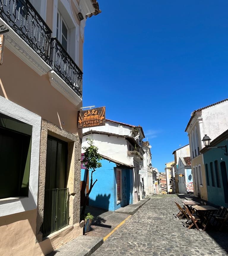 Entrada da Casa da Capoeira, localizada no bairro do Pelourinho.